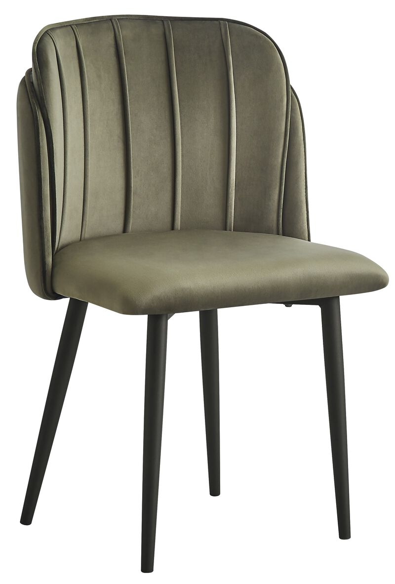 Set of 2 Scandinavian Dining Chairs with Metal Legs