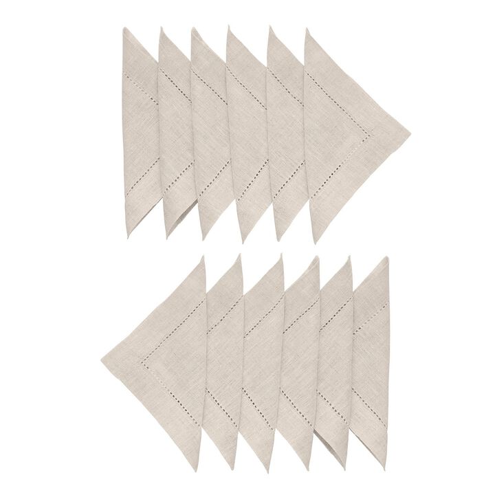 Linen Cocktail Napkins - Classic Hemstitch