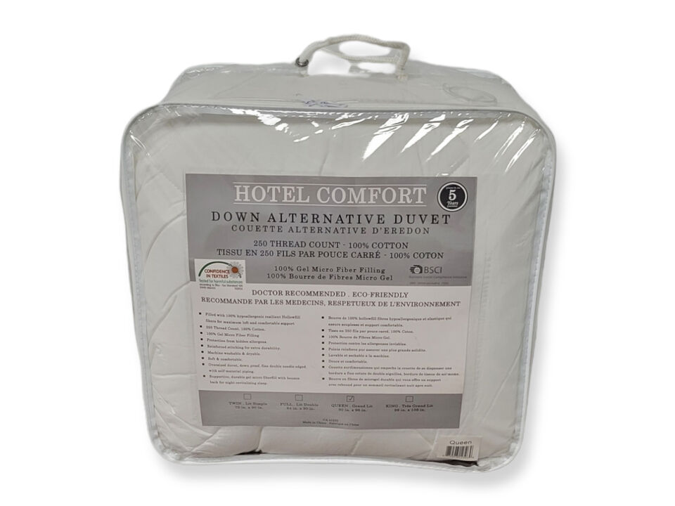 Cotton House - Hotel Comfort Synthetic Duvet, 100% Cotton, 100% MicroGel Fiber 3D Filling, White