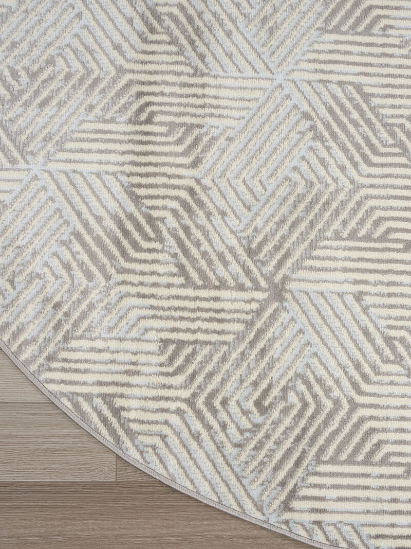 Grafix GRF39 Gray 5'3" x Round Rug