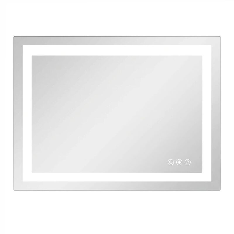 HomeRoots 20" Lighted Frameless Anti Fog Bathroom Vanity Mirror image number 0
