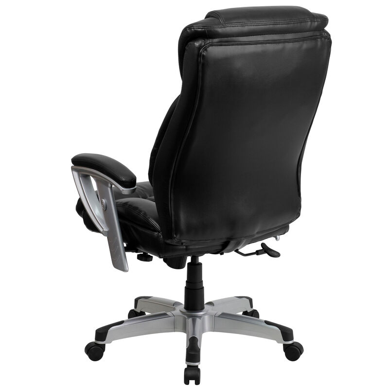 HERCULES Series Big & Tall 400 lb. Rated Black Fabric Executive Ergonomic Office Chair with Silver Adjustable Arms image number 6