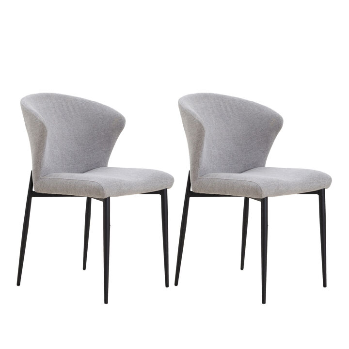 Dining Chairs set of 2, Upholstered Side Chairs, Adjustable Kitchen Chairs Accent Chair Cushion Upholstered Seat with Metal Legs for Living Room