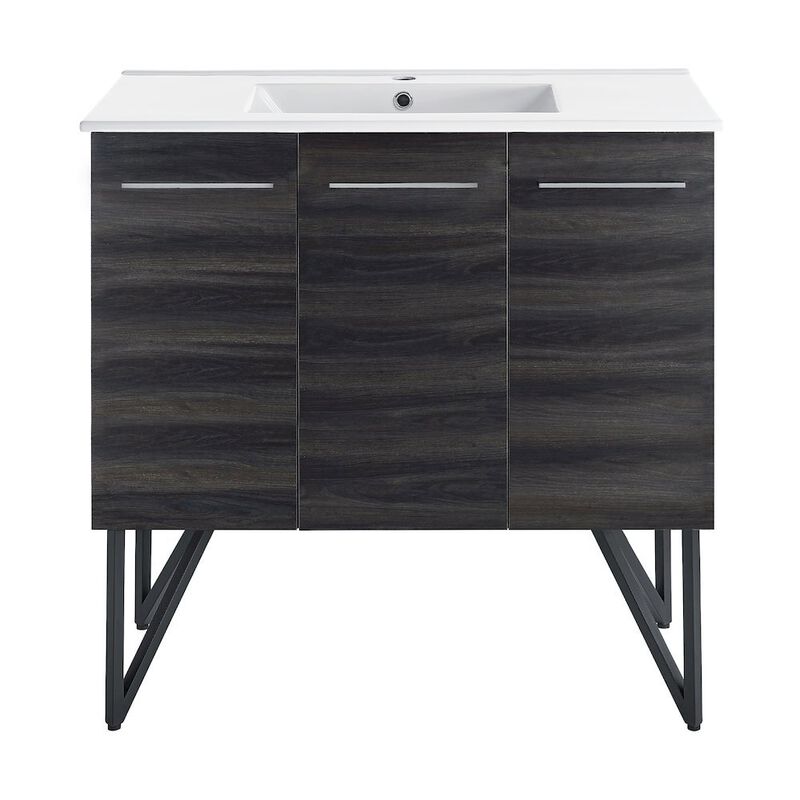 Annecy 36" Freestanding Bathroom Vanity in Black Walnut with Sink Top image number 0