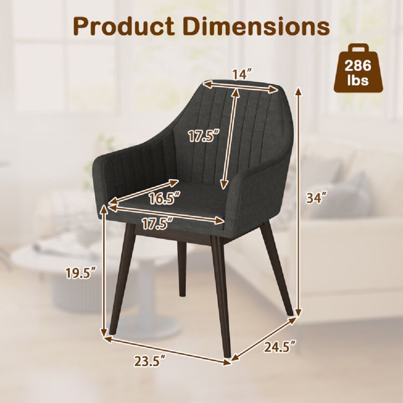 Upholstered Dining Chairs Set of 2 with Padded Backrest and Comfortable Seat image number 2