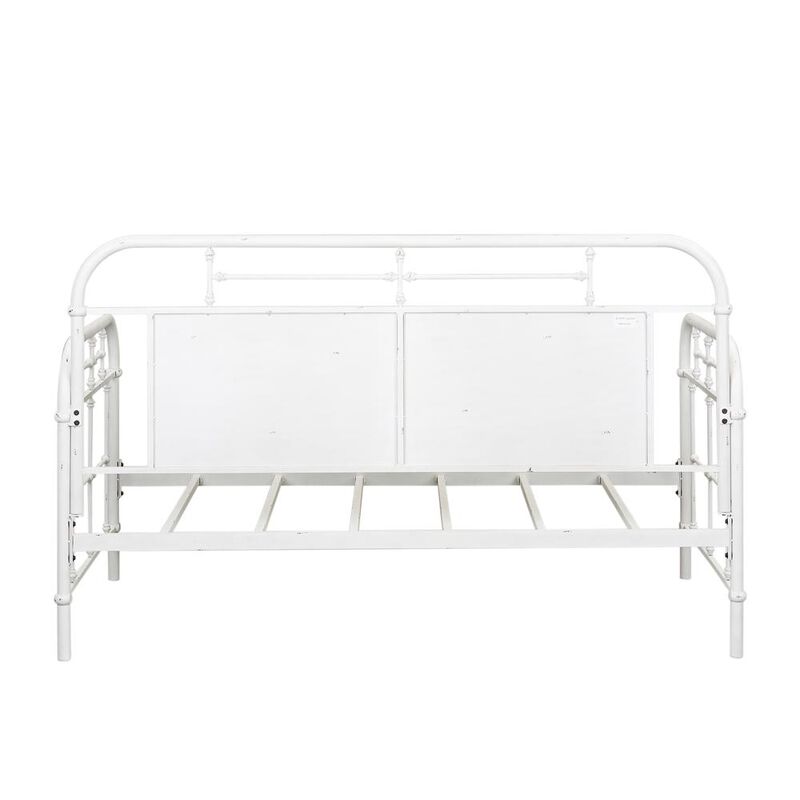 Liberty Furniture Vintage Series Twin Metal Day Bed - Antique White in Distressed Metal image number 2
