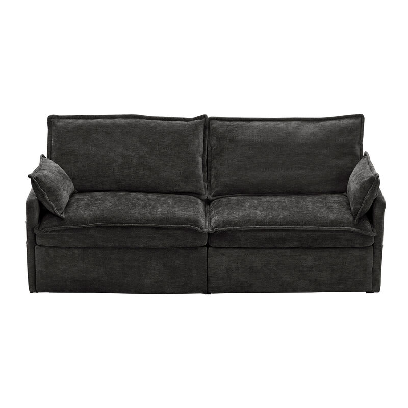 Whisen 73.6" Pull Out Sofa Bed, Convertible Sleeper Sofa Couch with Side Storage and USB/C-TYPE Charging image number 2