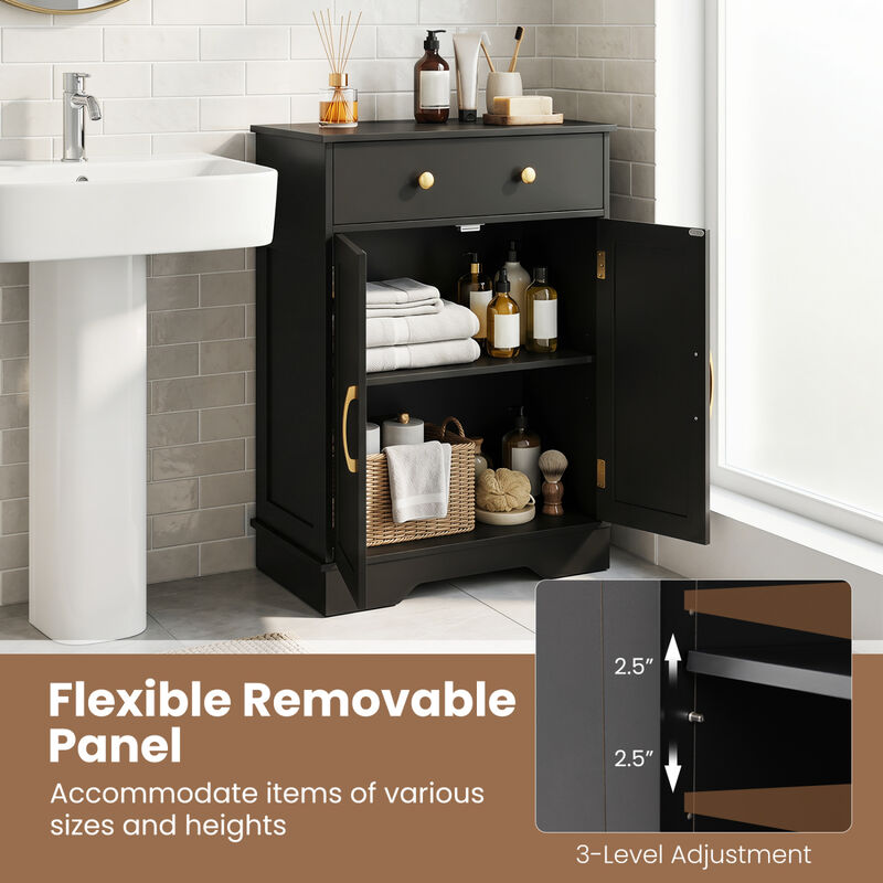 Modern Floor Sideboard Cabinet with Doors and Drawer Storage image number 5