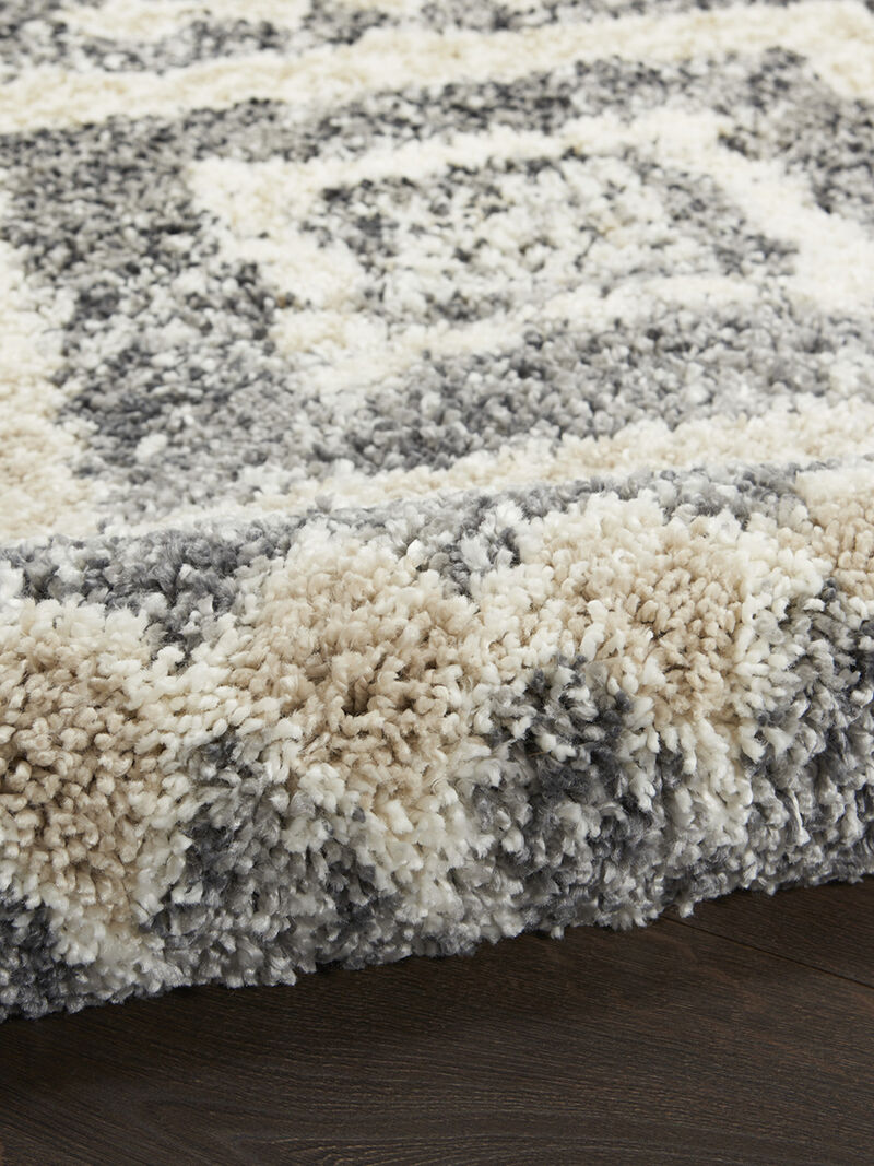 Oslo Shag OSL02 Gray/Ivory 5'3" x 7'9" Rug image number 7