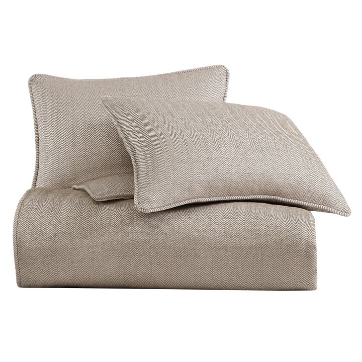 Chenille Herringbone King Sand Comforter Set