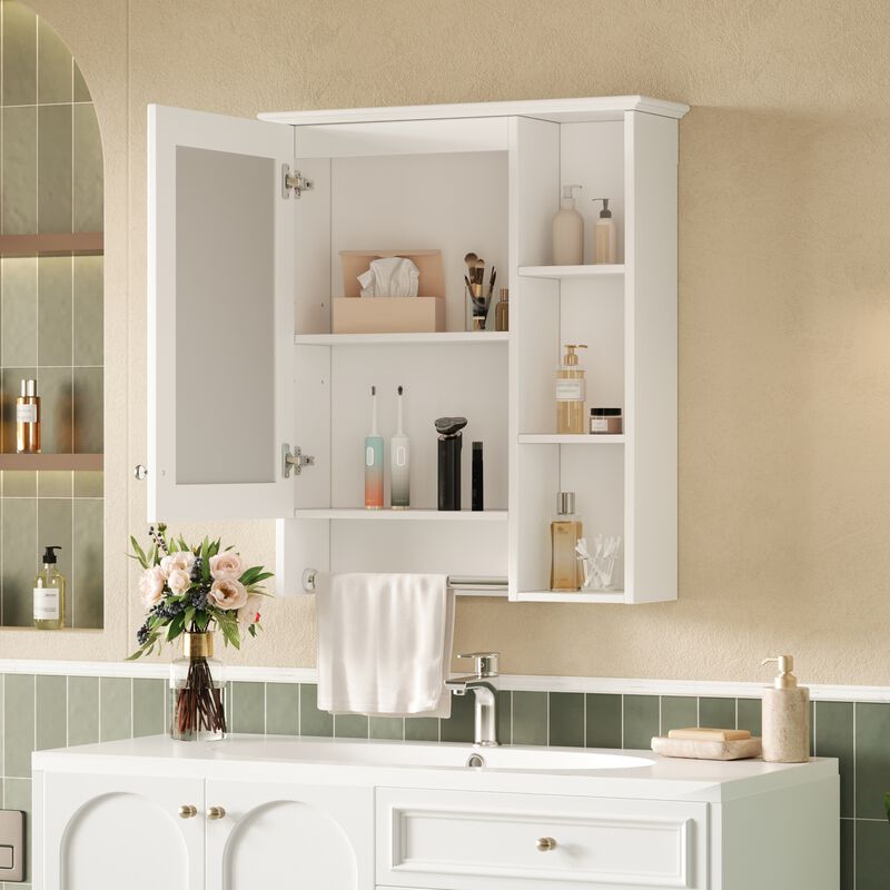 ELEMENT ACE Wall Mounted Medicine Cabinet with Adjustable Shelf and Integrated Towel Bar Organization Solution image number 3