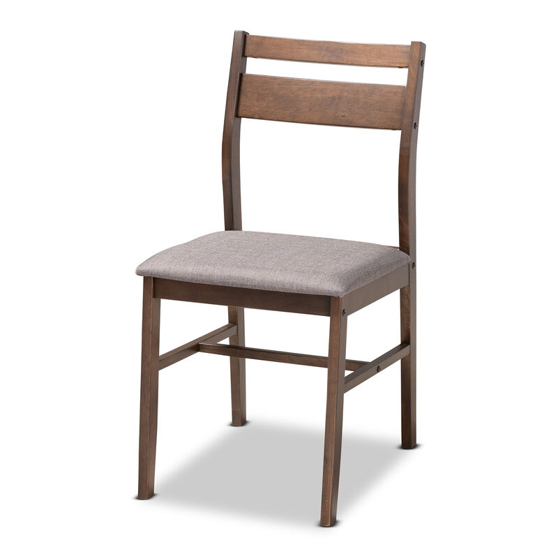 Baxton Studio Lovy Modern and Contemporary Gray Fabric Upholstered 5 Piece Wood Dining Set