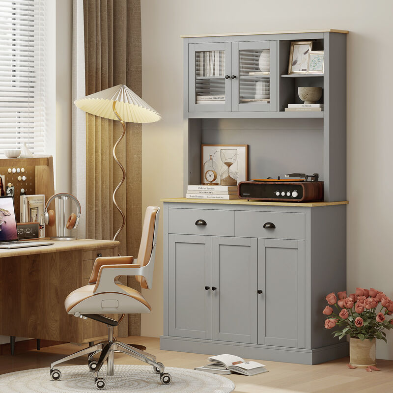 Hivvago Kitchen Storage Hutch with Adjustable Shelves image number 7