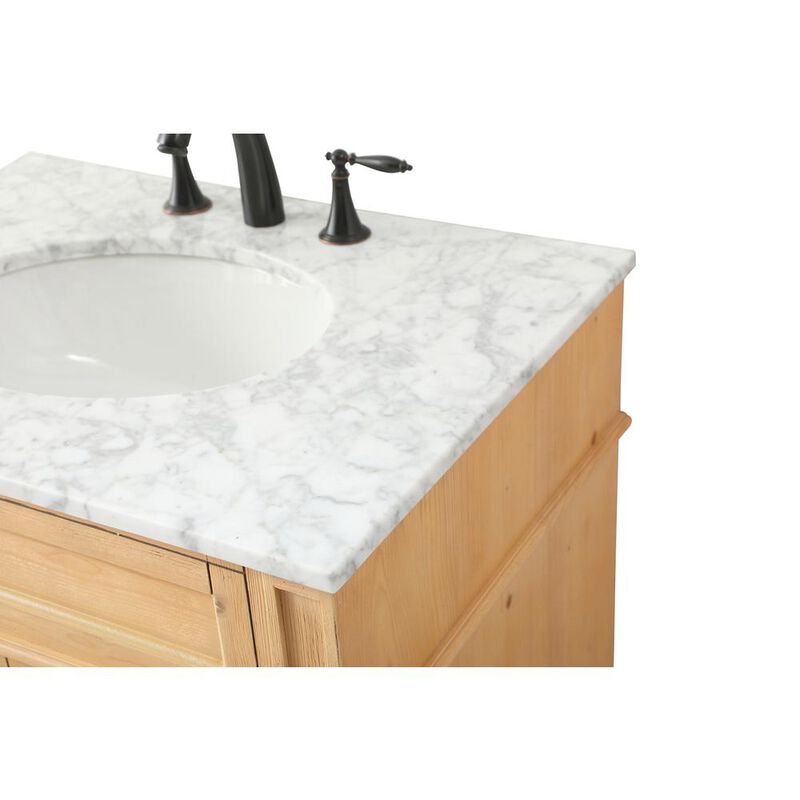 Elegant Kitchen and Bath 30 inch Single bathroom vanity in natural wood