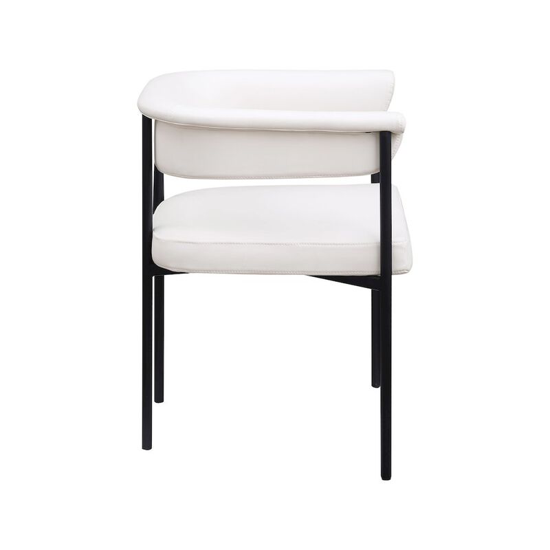 Meridian Furniture Malin Cream Vegan Leather Dining Chair, Set of 2