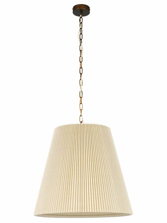 Beacon Lighting Amici 3-Light Pendant Light with Pleated Linen Shades Modern Ceiling Pendant