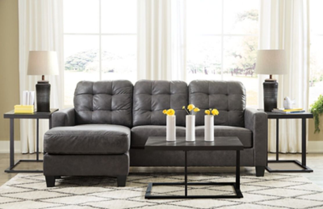 Venaldi Sofa Chaise with Occasional Table Set and Lamps