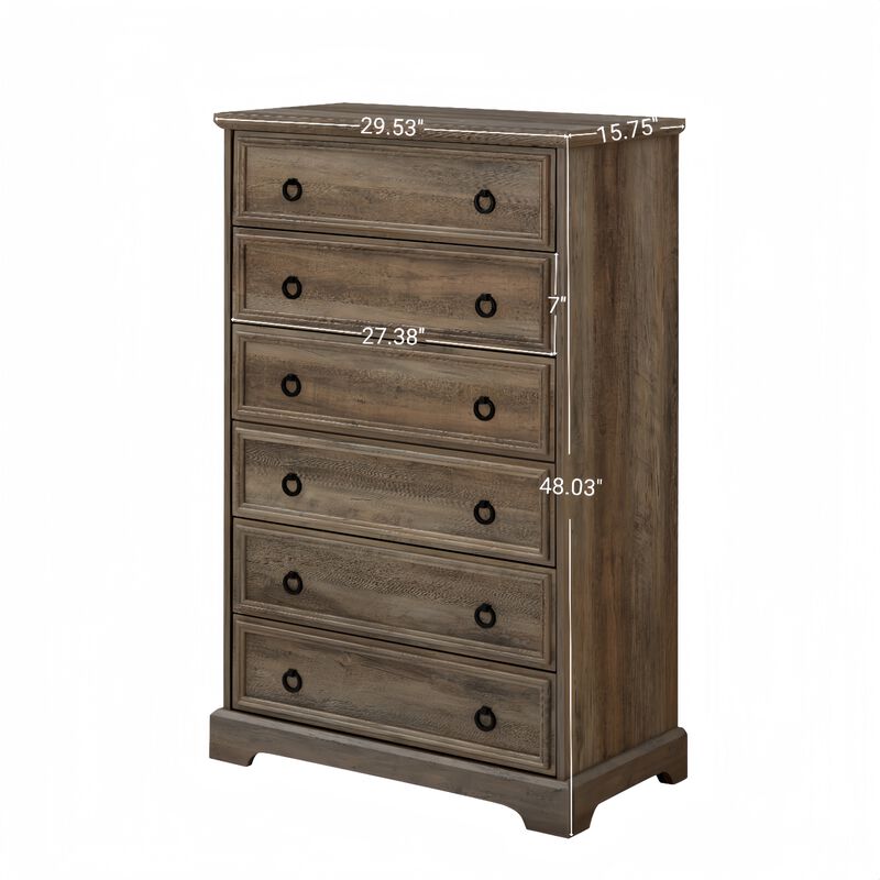 Streamdale 6-Drawer Dresser for Bedroom, Closet & Living Room Storage image number 7
