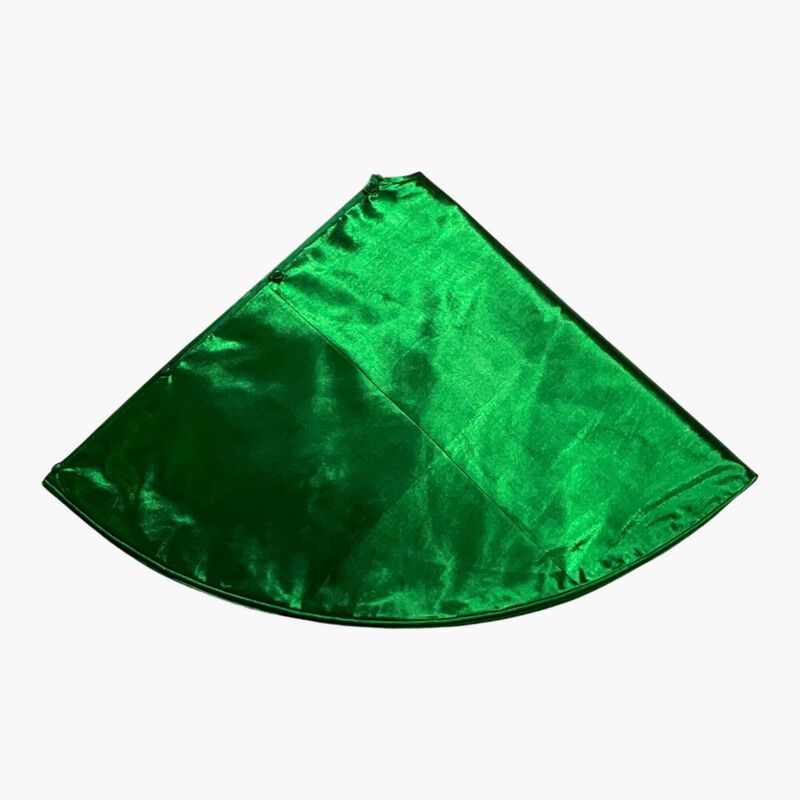 Vickerman 60" Green Metallic Christmas Tree Skirt image number 1