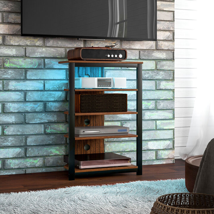Hivvago Entertainment Center with LED Lighting and Storage