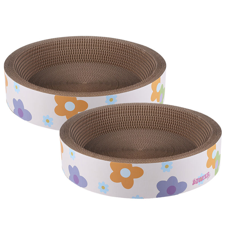 Daisy Modern Cardboard Bowl Cat Scratcher with Catnip