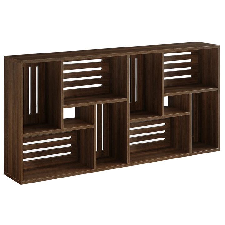 3-Tier Entryway Console Table, Sofa Table with Storage Shelves-Brown