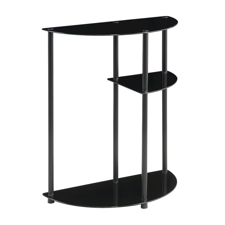 Convenience Concepts Designs2Go Classic Glass 3 Tier Display Entryway Hall Table