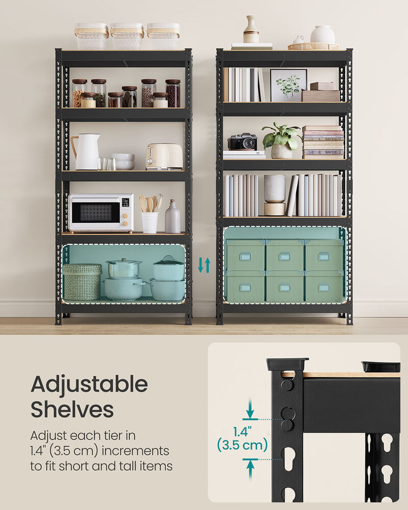 Durable 5-Tier Storage Shelves for Basement, Shed, and Study Room image number 5