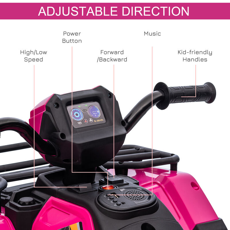 BreeBe 12V Electric Toy Car with Forward Backward Function, Music, LED Headlights image number 4