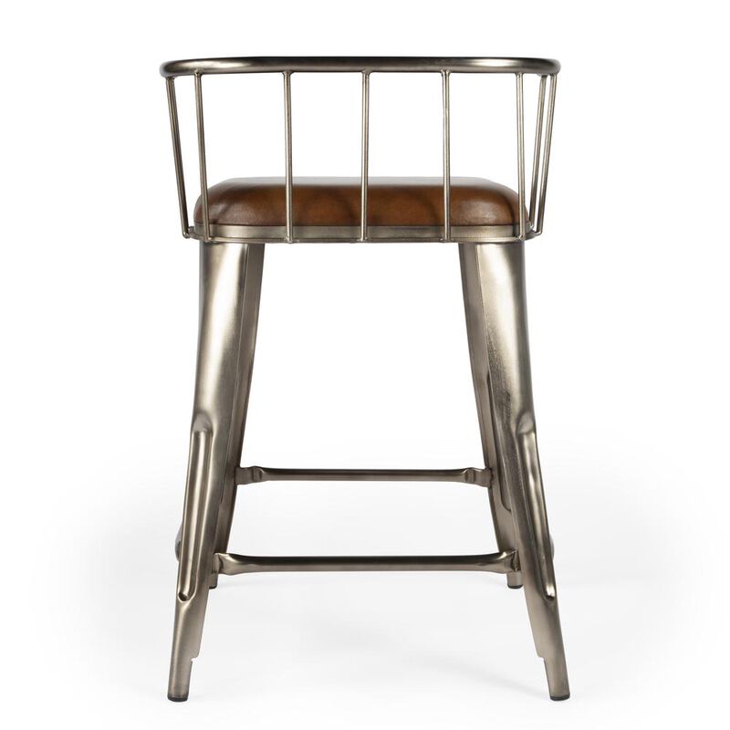 Butler Specialty Coriander Iron & Leather 25 Counter Stool, Multi-Color