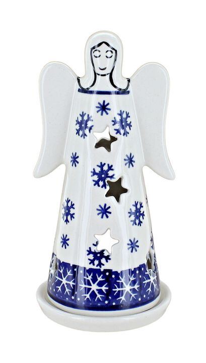 Blue Rose Polish Pottery Small Dots Small Angel Luminary