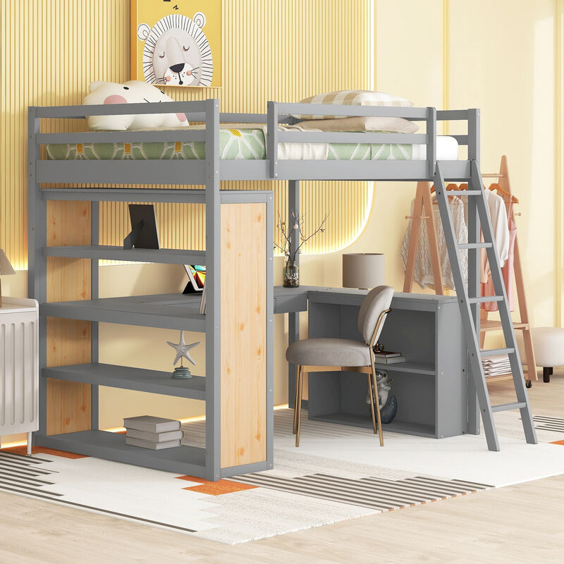 Merax Loft Bed with Ladder image number 4