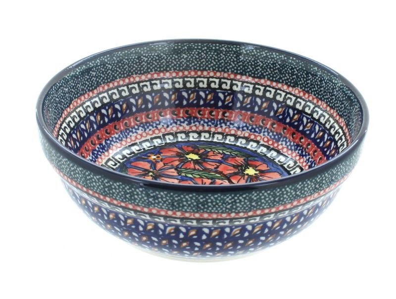 Blue Rose Polish Pottery Winter Nights Cereal/Soup Bowl