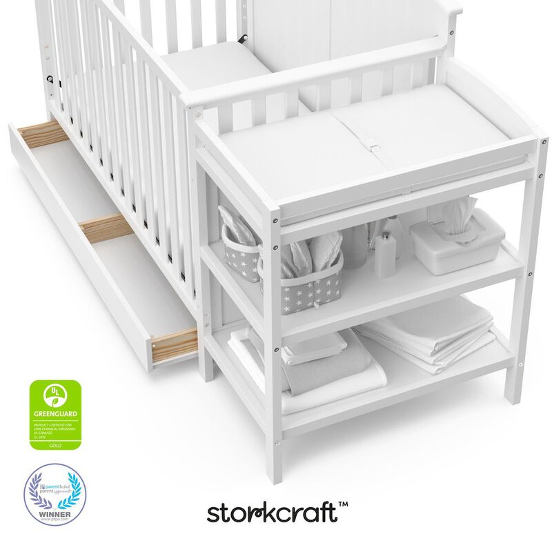 Steveston 5-in-1 Convertible Crib and Changer with Drawer - White image number 2