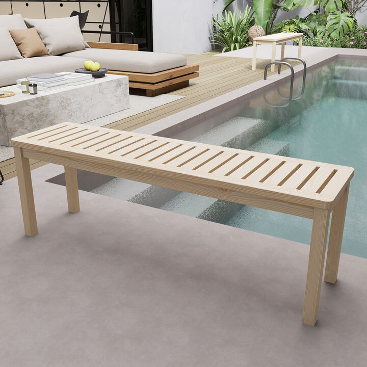 Durelf Outdoor Solid Wood Bench