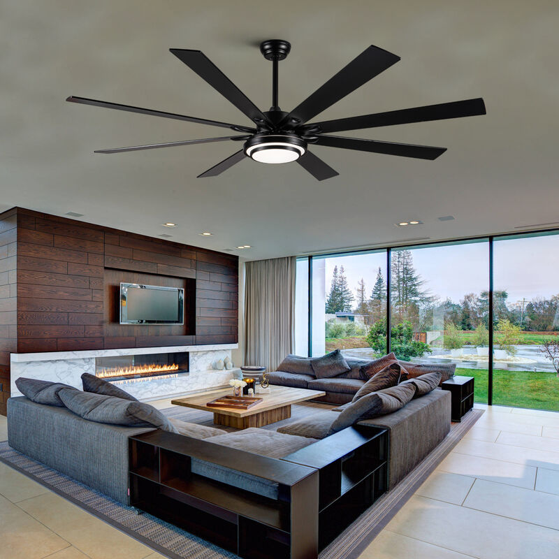 ELEMENT ACE 72 Inch Large Smart Ceiling Fan with Integrated LED Lighting, Reversible Air Direction, Dimmable Color Temperature, Remote App and Voice Control for Indoor Home Use image number 3