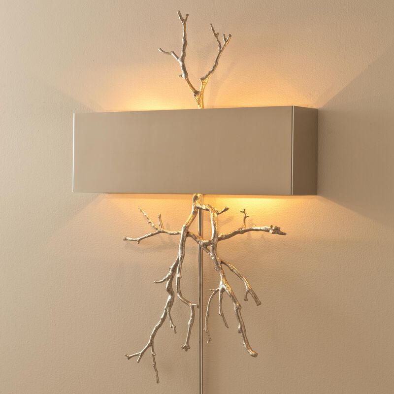Twig Wall Sconce Hardwire- Silver