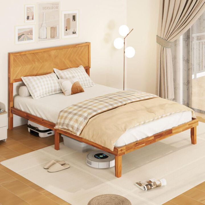 Bed Frame with Headboard and Storage Space for Practical and Stylish Bedroom Organization
