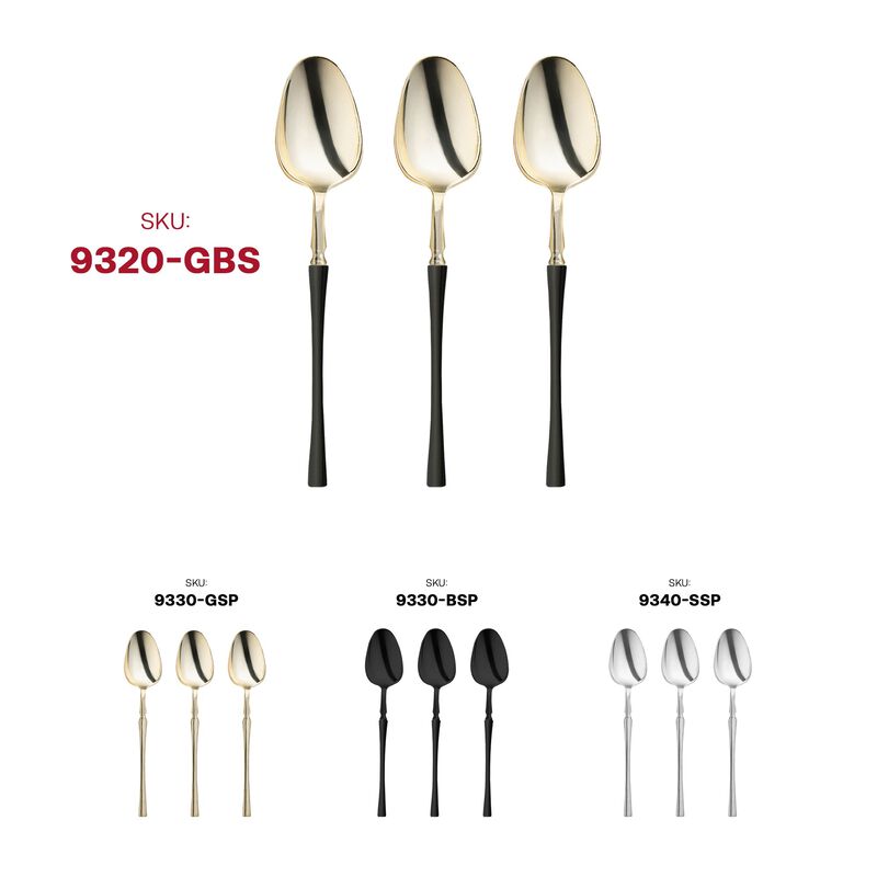 Gold with Black Handle Moderno Plastic Dinner Spoons (240 Spoons) image number 6
