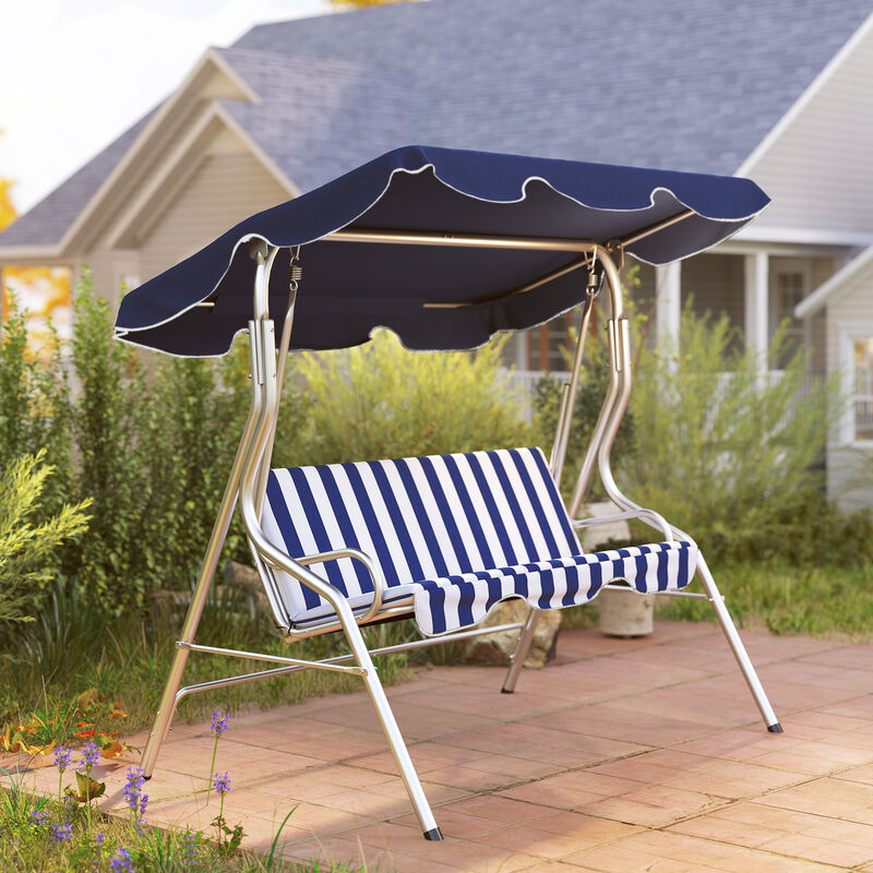 Hivvago 3-Person Porch Swing with Adjustable Canopy image number 7