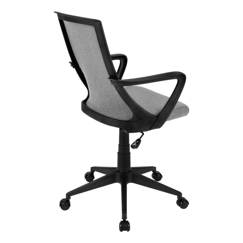 Monarch Specialties I 7297 Office Chair, Adjustable Height, Swivel, Ergonomic, Armrests, Computer Desk, Work, Metal, Mesh, Black, Grey, Contemporary, Modern
