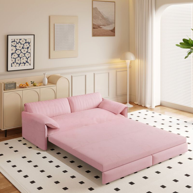 Lescet Velvet Pull‑Out Sleeper Sofa Bed image number 4