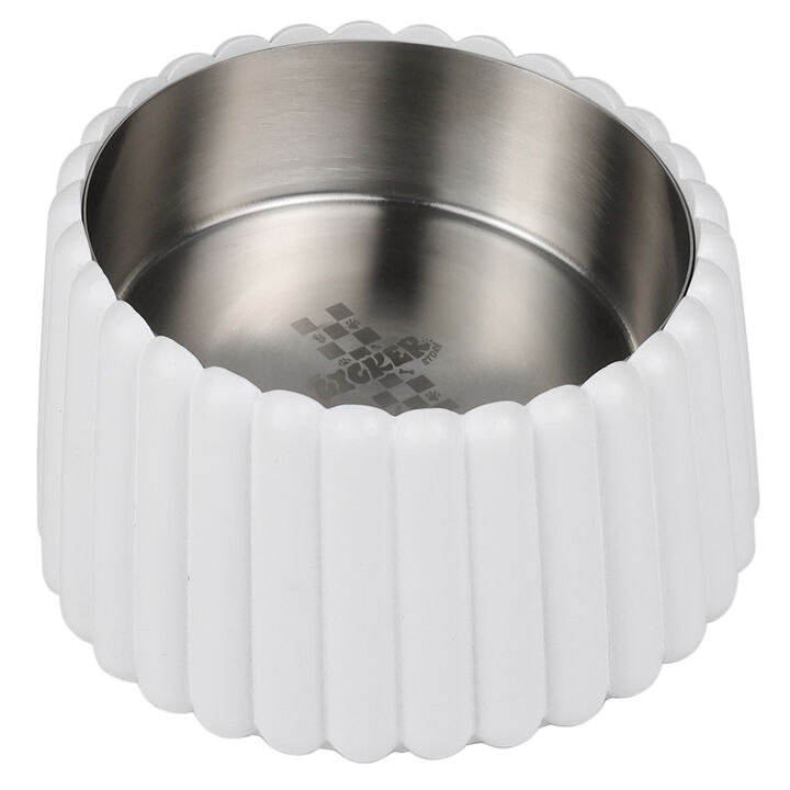 Ripple Ridge Slanted Concrete and Stainless Steel Bowl 16oz (2 Cups) Pet Feeder