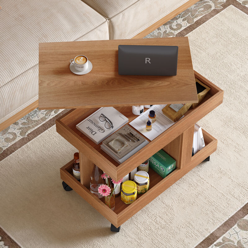 Votfri 360&deg; Rotating Desktop Side Table image number 2