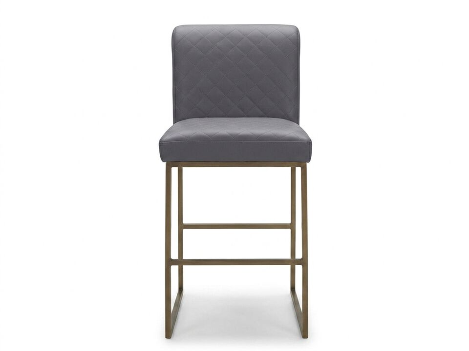 Diamond Patterned Bar Stool in Dark Grey