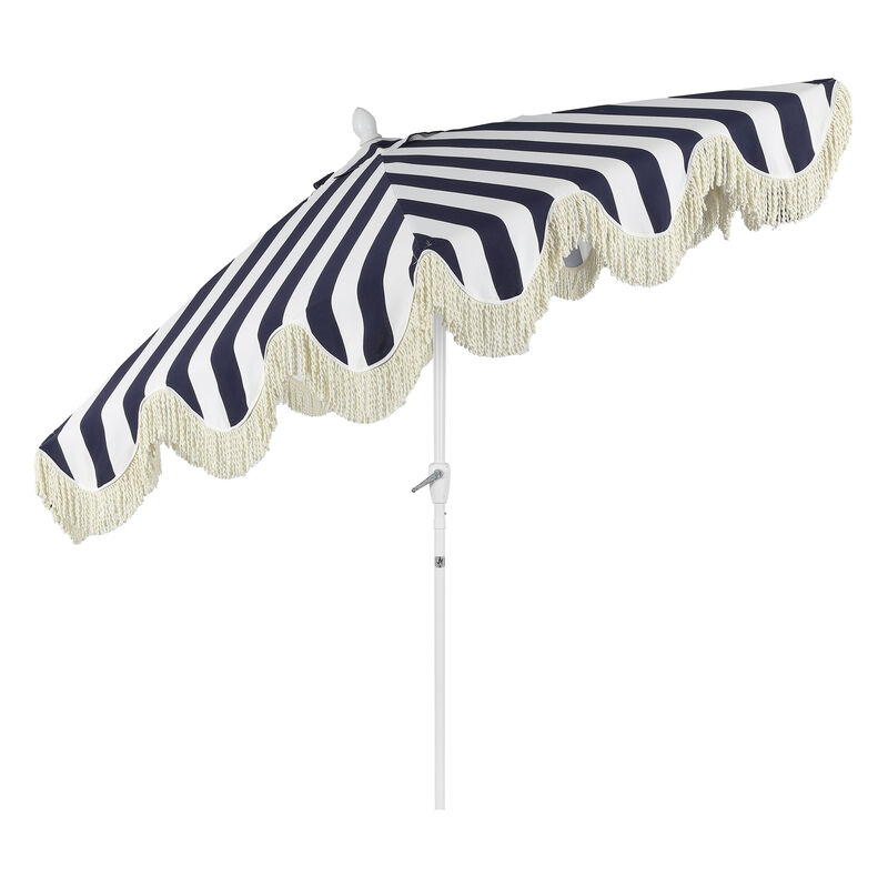 Collins Classic Cottage Tassel Market Patio Umbrella with Auto-Tilt, Crank, Wind Vent and UV Protection image number 4