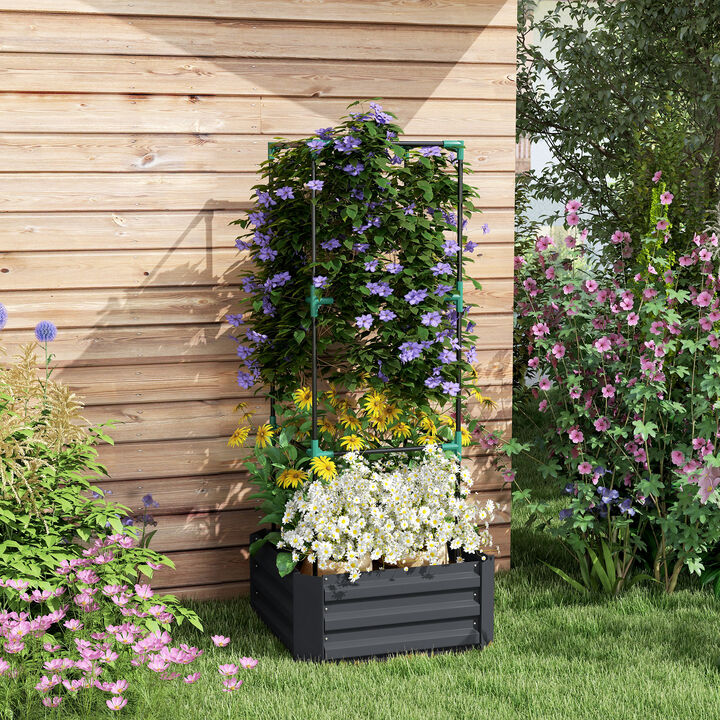Hivvago Galvanized Planter for Climbing Plants