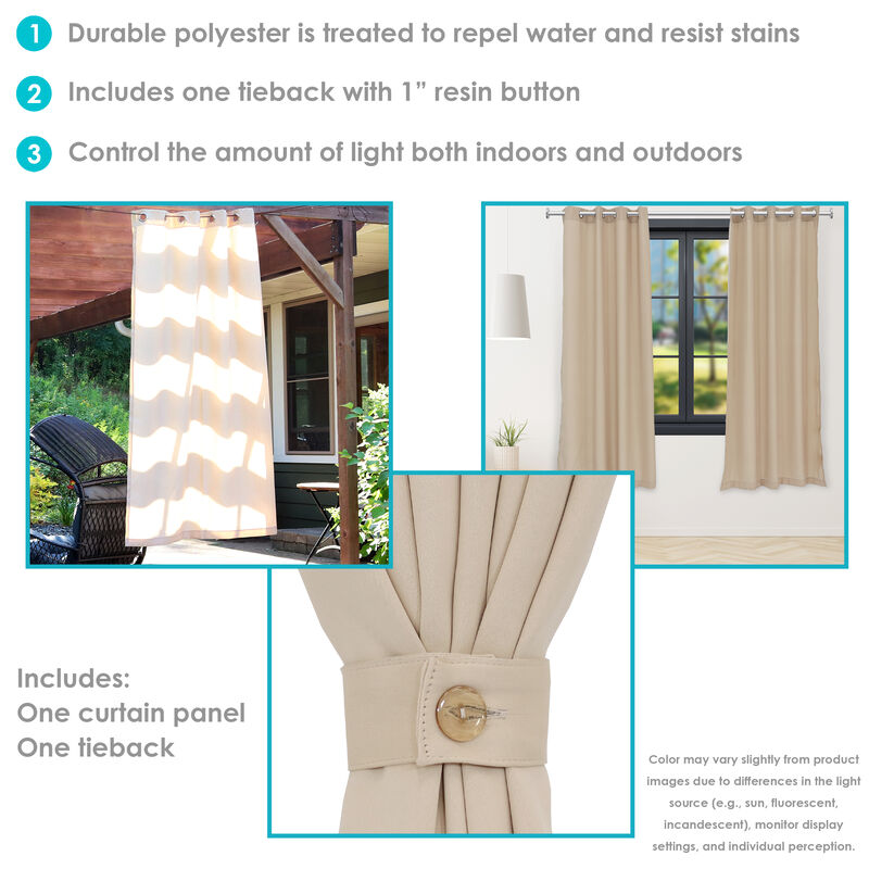 Sunnydaze Simple Outdoor Curtain Panel - 52 in x 84 in