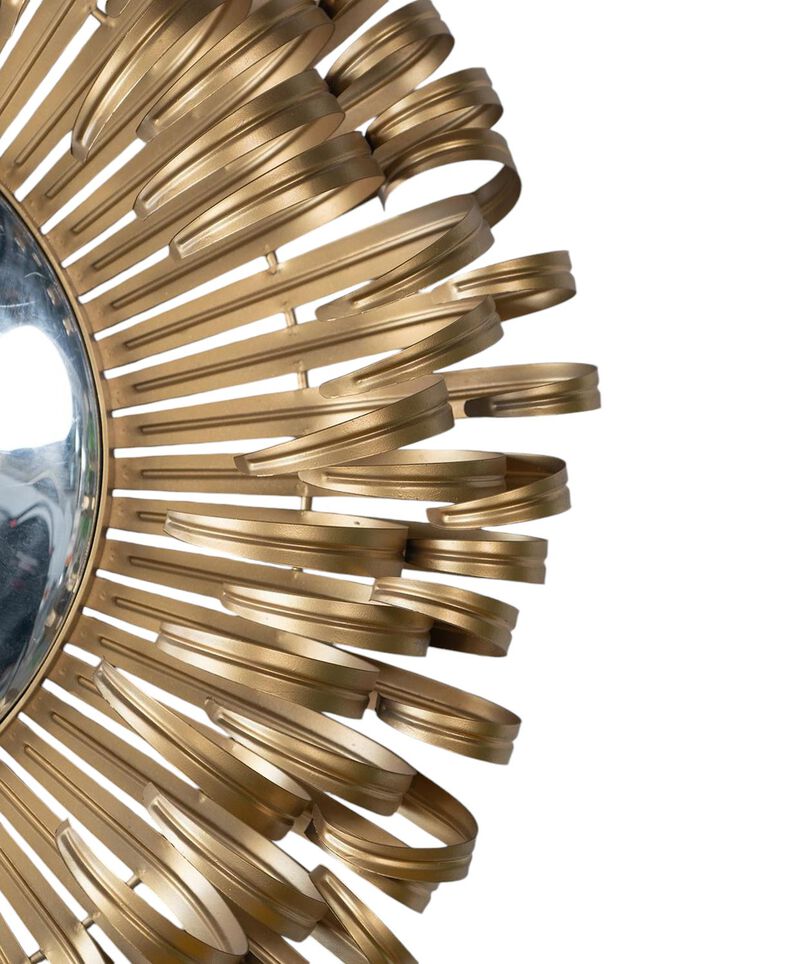 HomeRoots 27" Gold Sunburst Iron Framed Accent Mirror image number 4