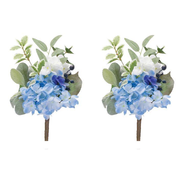 Set of 2 Mixed Artificial Floral Picks for Crafts and Home Decorations